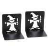 1 Pair Of Wizard Pattern Book Ends For Shelves, Non-Skid Bookend, Metal Book End For Books/Movies/CDs/Video Games