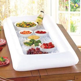 Portable Swimming Air Pool Float Inflatable Beer Table Ice Bucket Serving Salad Bar Tray Food Water Sports