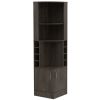 Isabelle 8-Bottle 2-Shelf Bar Cabinet Dark Walnut