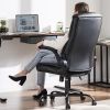 Sweetcrispy Ergonomic Executive Home Office Chair Adjustable Height PU Leather Desk Chair