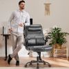 Sweetcrispy Ergonomic Executive Home Office Chair Adjustable Height PU Leather Desk Chair