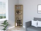 Corner Bar Cabinet Castle, Living Room, Aged Oak