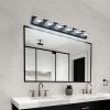 LED Modern Black Vanity Lights, 6-Lights Acrylic Matte Black Bathroom Vanity Lights Over Mirror