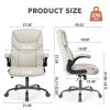 Sweetcrispy Executive Office PU Leather Desk Chair High Back Flip-Up Armrest Adjustable Ergonomic Home Office Chair