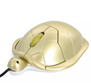 Tortoise Light Sliding Creative Wired Mouse (Option: Gold-USB)