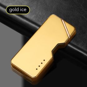 Metal Photoelectric Induction Double Cigarette Lighter (Option: Gold Ice)