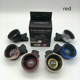 Mobile Phone Wide-Angle + Macro Two-In-One Phone Lens (Color: Red)