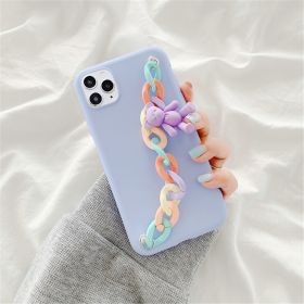 Compatible with Apple, Cute Doll Chain For Female iPhone Case (Option: Purple bear-Iphone Xs max)