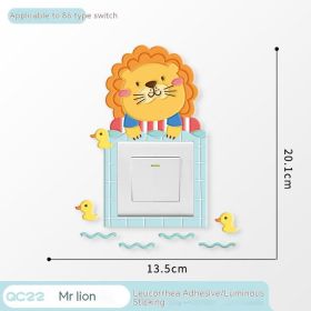 Household Light Switch Decorative Three-dimensional Stickers (Option: Mr Lion)