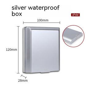 Power Socket Plastic Waterproof Box Toilet Waterproof Cover (Option: Silver Waterproof Switch Case)