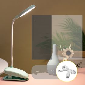 Dimming Adjustable Eye Clip Lamp Study Dormitory Office (Option: Green-USB cable)