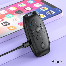 Rechargeable Mobile Phone Bluetooth Remote Control (Color: Black)