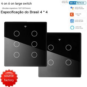 Plastic Remote Controller Smart Touch Four Six-way Voice With Function (Option: 4X4 Brazil Gauge-Touch-Four Open)