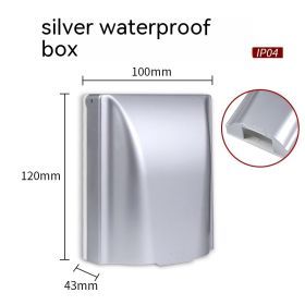 Power Socket Plastic Waterproof Box Toilet Waterproof Cover (Option: Silver Socket Waterproof Box)