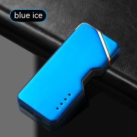 Metal Photoelectric Induction Double Cigarette Lighter (Option: Blue Ice)