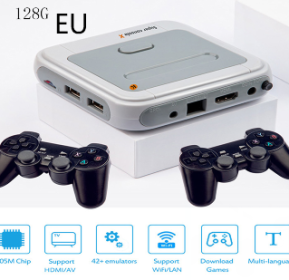 Portable HD Wireless Game Emulator Arcade Host (Option: 128G-EU)