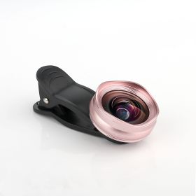 Mobile Phone Lens 2 In 1 5k Wide Angle Lens (Option: Rose gold)