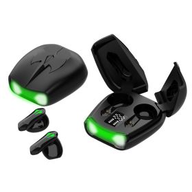 New Wireless Binaural TWS Double Door Touch Digital Display Bluetooth Headset (Color: Black)