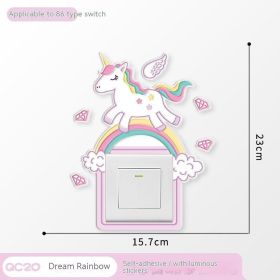 Household Light Switch Decorative Three-dimensional Stickers (Option: Fantasy Rainbow)