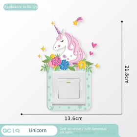 Household Light Switch Decorative Three-dimensional Stickers (Option: Unicorn)