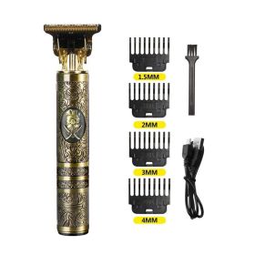 Trim Electric Metal Hair Cutting Knife Clippers Buddha Head Dragon And Phoenix (Option: Barber)