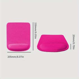 1pc Wrist Rest Pad, Wrist Guard Mouse Pad Wrist Pad For Computer PC Laptop, Office Desk Mat, Hand Rest Solid Color Wrist Rest For Gaming Typing (Color: Pink)