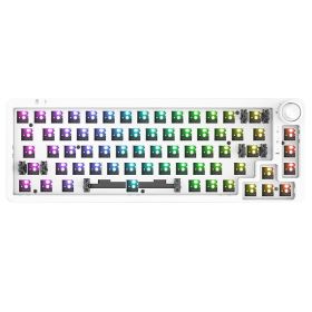 For 3Pin/5Pin Switch Knob Hot Swap Mechanical Keyboard Kit Wireless Bluetooth 3 Mode RGB Backlit Gamer 60% Keyboard (Color: White)