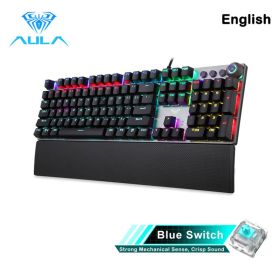 F2088 Mechanical Gaming Keyboard Anti-ghosting 104 brown Switch blue Wired Mixed Backlit Keyborad for Game Laptop PC (Ships From: China)