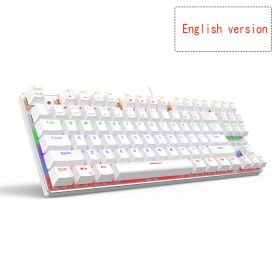 Edition Mechanical Keyboard 87 keys Blue Switch Gaming Keyboards for Tablet Desktop Russian sticker (Color: 87 backlit white US)