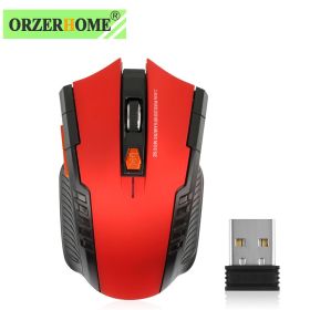 2.4GHz Wireless Mouse Optical Mice with USB Receiver Gamer 1600DPI 6 Buttons Mouse For Computer PC Laptop Accessories (Color: Red)