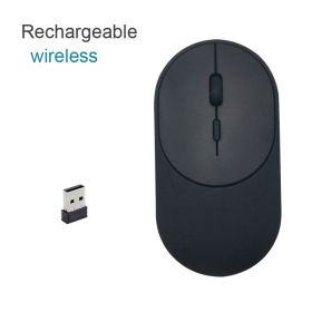 Bluetooth 5.1 2.4G Wireless Dual Mode Rechargeable Mouse Optical USB Gaming Computer Charing Mause New Arrival for Mac Ipad PC (Color: Wireless Black)