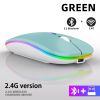 Rechargeable Bluetooth Wireless Mouse with 2.4GHz USB RGB 1600DPI Mouse for Computer Laptop Tablet PC Macbook Gaming Mouse Gamer