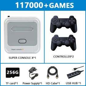 Retro Game Box Super Console X Video Game Console For PSP/PS1/MD/N64 WiFi Support HD Out Built-in 50 Emulators With 90000+Games (Color: SX-256G-706W-2)