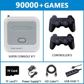 Retro Game Box Super Console X Video Game Console For PSP/PS1/MD/N64 WiFi Support HD Out Built-in 50 Emulators With 90000+Games (Color: SX-64G-706W-2)