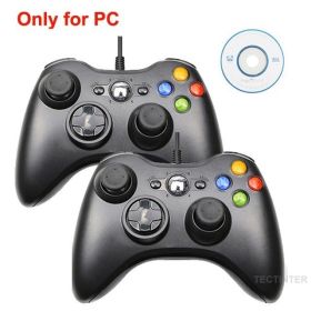 USB Wired Vibration Gamepad Joystick For PC Controller For Windows 7 / 8 / 10 Not for Xbox 360 Joypad with high quality (Color: 2 Pcs USB Black)