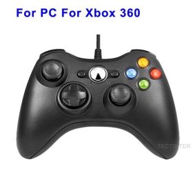 USB Wired Vibration Gamepad Joystick For PC Controller For Windows 7 / 8 / 10 Not for Xbox 360 Joypad with high quality (Color: 360 BLACK)