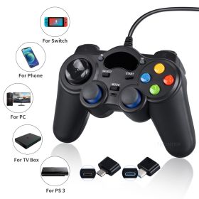 USB Wired Vibration Gamepad Joystick For PC Controller For Windows 7 / 8 / 10 Not for Xbox 360 Joypad with high quality (Color: Black)