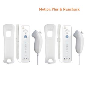 Built-in Motion Plus Remote For Nintendo Wii Controller Wii Remote Nunchuck Wii Motion Plus Controller Wireless Gamepad Controle (Color: 2 white nunchuck)