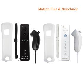 Built-in Motion Plus Remote For Nintendo Wii Controller Wii Remote Nunchuck Wii Motion Plus Controller Wireless Gamepad Controle (Color: 1w1b nunchuck)