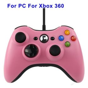 USB Wired Vibration Gamepad Joystick For PC Controller For Windows 7 / 8 / 10 Not for Xbox 360 Joypad with high quality (Color: 360 PNK)