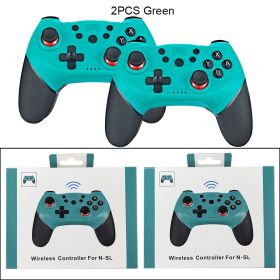 Compatible Nintendo Switch Controller Wireless Bluetooth Gamepads For Nintendo Switch Pro OLED Console Control Joystick (Color: 2PC Green With  BOX)