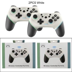 Compatible Nintendo Switch Controller Wireless Bluetooth Gamepads For Nintendo Switch Pro OLED Console Control Joystick (Color: 2PC White With  BOX)