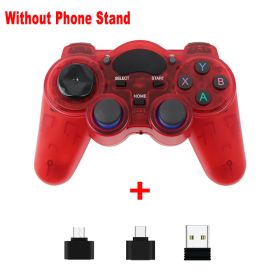 2.4 G Controller Gamepad Android Wireless Joystick Joypad with OTG Converter For PS3/Smart Phone For Tablet PC Smart TV Box (Color: Red)