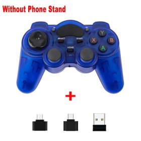 2.4 G Controller Gamepad Android Wireless Joystick Joypad with OTG Converter For PS3/Smart Phone For Tablet PC Smart TV Box (Color: Blue)