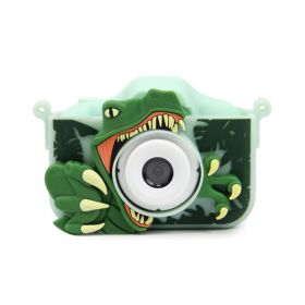 3D Cartoon Digital Camera Dinosaur Animal Shark Unicorn 20MP Children Mini Cameras Toy Take Pictures And Videos Play Games (Color: Green)