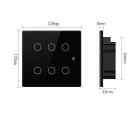 Plastic Remote Controller Smart Touch Four Six-way Voice With Function (Option: four Way Black-Touch-4th Road)