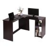 39.4" W x 47.2" D Corner Computer Desk L-Shaped Home Office Workstation Writing Study Table with 2 Storage Shelves and Hutches