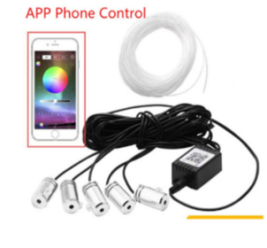 Car Ambient Light 64 Color Cold Light Color Changing Light Guide (Option: 5leds 6meter-AppUSB remote)