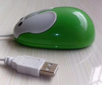 Animal Mouse Cute Rabbit Wired Photoelectric (Option: Green Wired Rabbit Mouse)