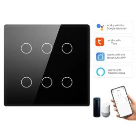 Plastic Remote Controller Smart Touch Four Six-way Voice With Function (Option: six Road black-Touch-Four Open)